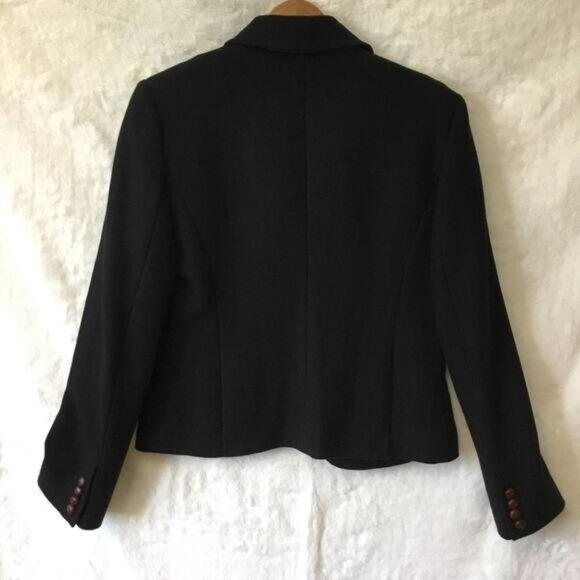 J. Crew Black with Brown Button Wool Blazer - Picture 7 of 15